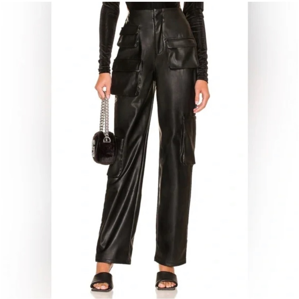 AFRM Sigmund Faux Leather Pant in Black